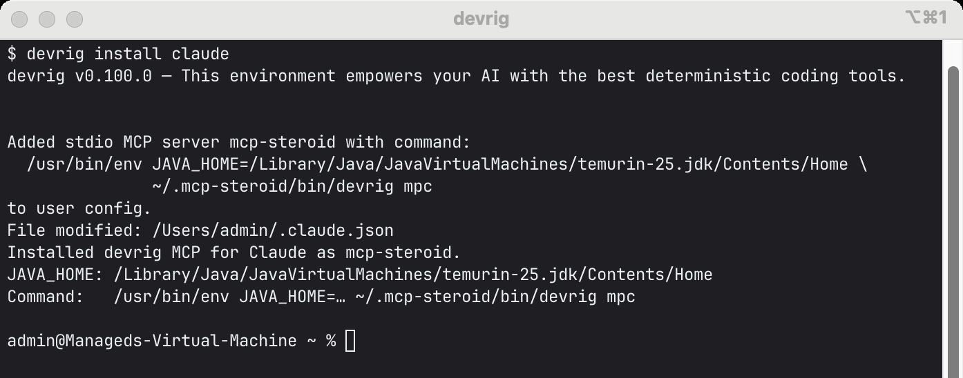 devrig install claude in iTerm2 with JetBrains Mono